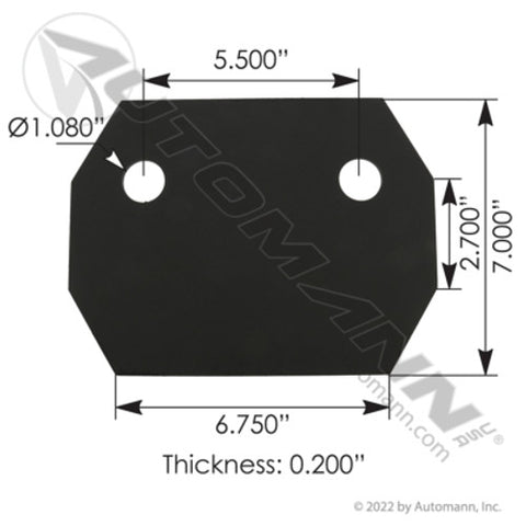 Automann MHS763 Air Spring Plate Weld-On Hendrickson