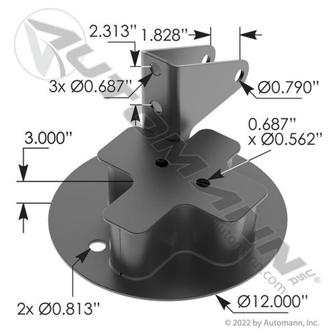 Automann MHT1017 Air Bag M/Plate RH Hendrickson/Turner