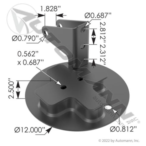 Automann MHT1018 Air Spring Plate LH Hendrickson/Turner