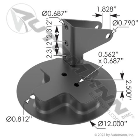 Automann MHT1019 Air Spring Plate RH Hendrickson/Turner