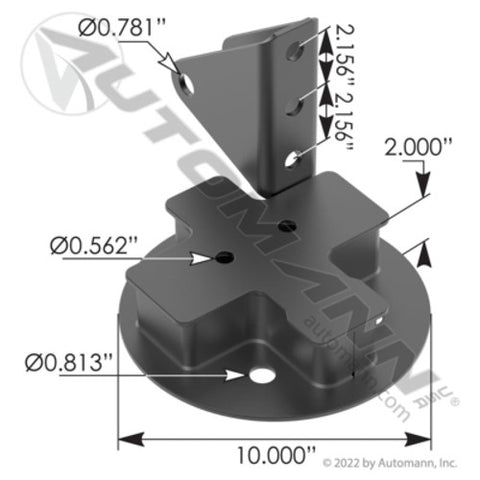 Automann MHT797 Mounting Plate LH Hendrickson