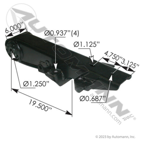 Automann MHT812 Beam Assembly RH HT300T Hendrickson