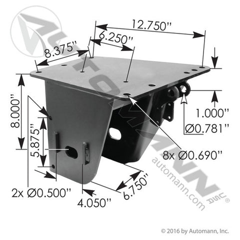 Automann MHT840 Frame Bracket LH Quick ALGN Hendrickson
