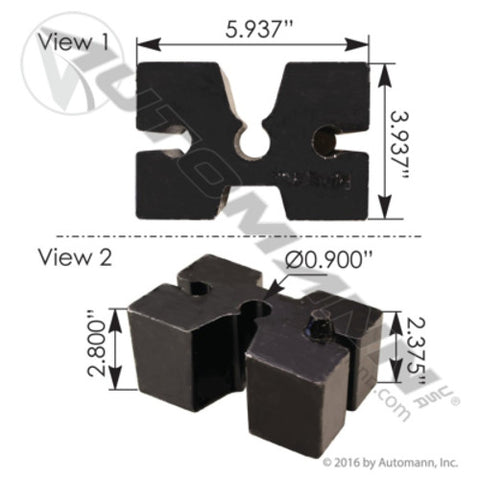 Automann MK166040 Spacer Block w/Dowel Kenworth