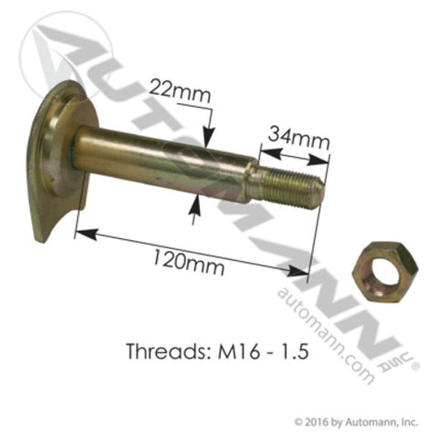 Automann MMS5177 Front Shackle Pin & Nut Mitsubishi