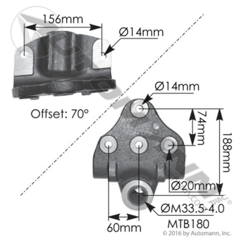Automann MV96255 Shackle Hanger LH Volvo