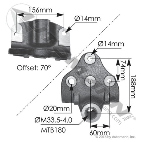 Automann MV96256 Shackle Hanger RH Volvo