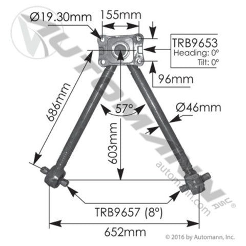 Automann MVT5 V Rod Offset Volvo Wishbone