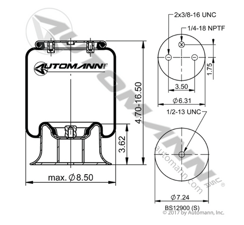 Automann Phoenix AB1DK10B-5405 Air Spring Rolling Lobe