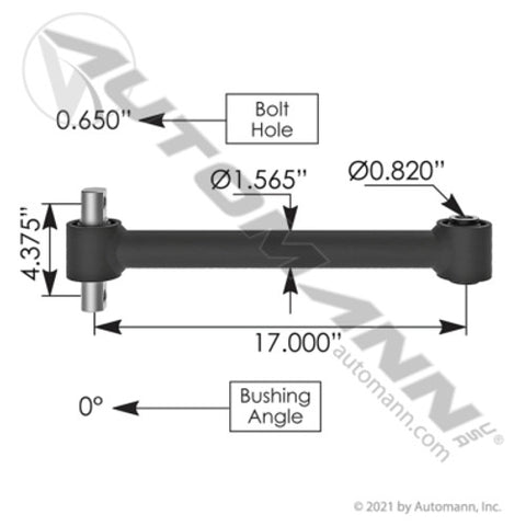 Automann TMR2616 Torque Rod Rigid 17in Tube Freightliner
