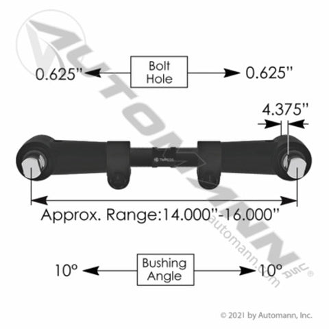 Automann TMR556 Torque Rod ADJ 14.470in Mack