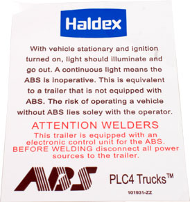 Haldex A993107 Abs Label