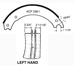 Haldex GG4551X3LR Relined Shoe For 16-1/2" Fruehauf "Xem3", Remanufactured