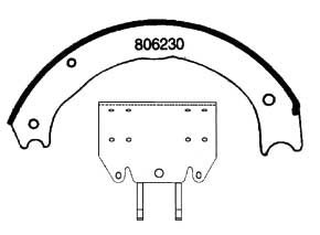 Haldex GG4725ESR Relined Shoe For 16-1/2" Eaton "Es", Remanufactured