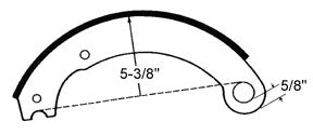 Haldex GR4515FR Relined Shoe For 16-1/2" Fruehauf, Remanufactured