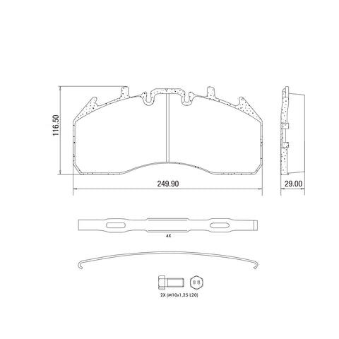 Haldex MPBD1311HD Midland Disc Brake Pad Repair Kit