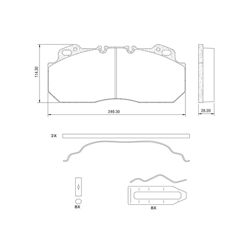 Haldex MPBD1312CV Midland Disc Brake Pad Repair Kit