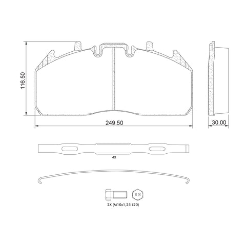 Haldex MPBD1323HD Midland Disc Brake Pad Repair Kit