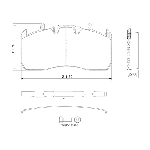 Haldex MPBD1370HD Midland Disc Brake Pad Repair Kit