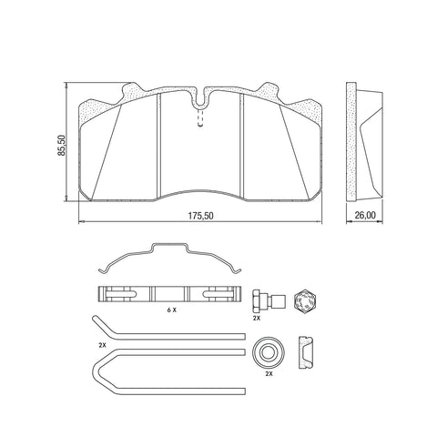 Haldex MPBD1518CV Midland Disc Brake Pad Repair Kit