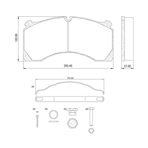 Haldex MPBD1525CV Midland Disc Brake Pad Repair Kit