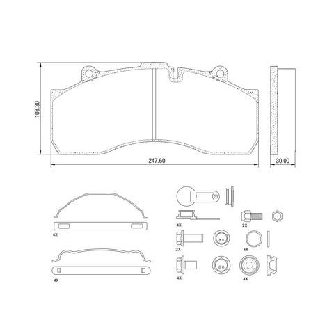 Haldex MPBD1527CV Midland Disc Brake Pad Repair Kit
