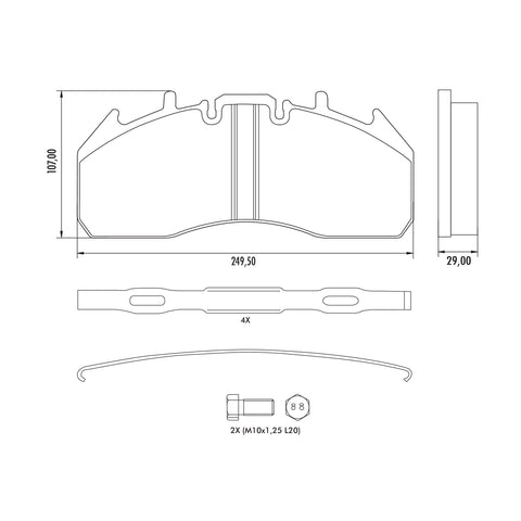 Haldex MPBD1708HD Midland Disc Brake Pad Repair Kit