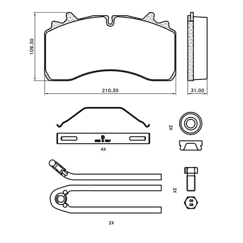 Haldex MPBD1777HD Midland Disc Brake Pad Repair Kit