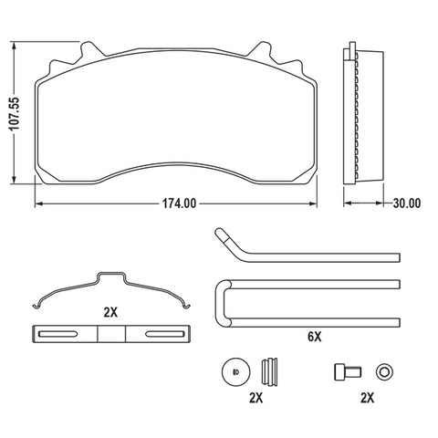 Haldex MPBD2061CV Midland Disc Brake Pad Repair Kit