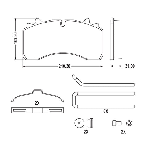 Haldex MPBDH1777CV Midland Disc Brake Pad Repair Kit