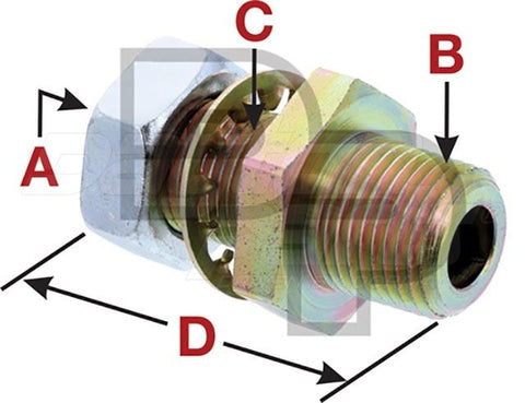 Dayton Parts 12-40507 Bulkhead Coupling Air Fitting