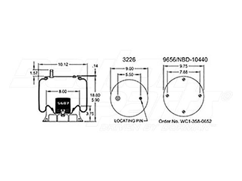 Dayton Parts 352-1096 Air Spring - Rolling Lobe