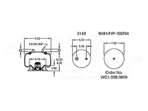 Dayton Parts 352-2131 Air Spring - Rolling Lobe