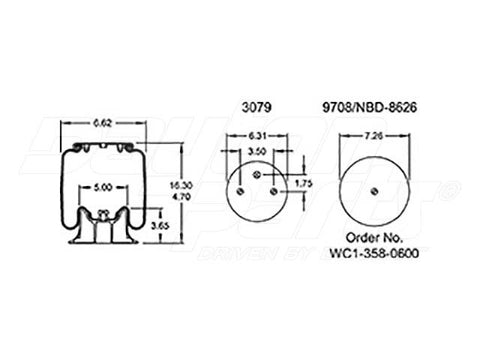 Dayton Parts 352-5405 Air Spring - Rolling Lobe