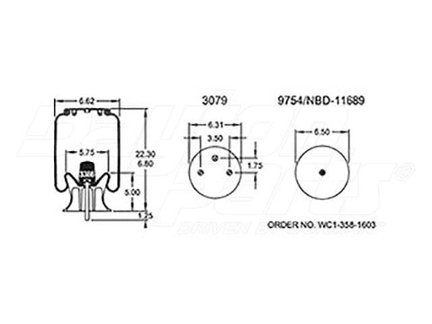 Dayton Parts 352-5429 Air Spring - Rolling Lobe