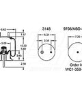 Dayton Parts 352-5434 Air Spring - Rolling Lobe