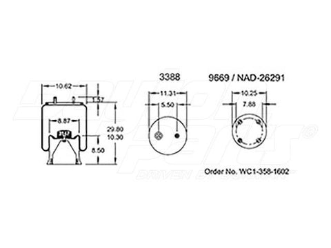 Dayton Parts 352-5508 Air Spring - Rolling Lobe
