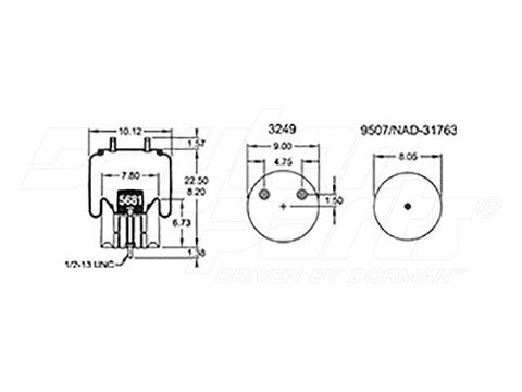 Dayton Parts 352-6231 Air Spring - Rolling Lobe