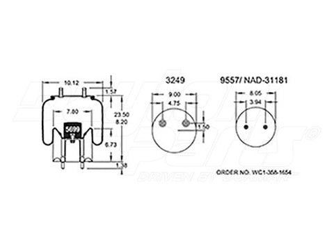 Dayton Parts 352-6258 Air Spring - Rolling Lobe