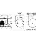 Dayton Parts 352-8203 Air Spring - Rolling Lobe