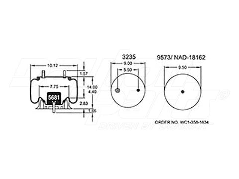 Dayton Parts 352-8204 Air Spring - Rolling Lobe