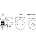 Dayton Parts 352-8539 Air Spring - Rolling Lobe