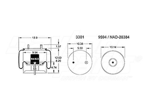 Dayton Parts 352-8539 Air Spring - Rolling Lobe