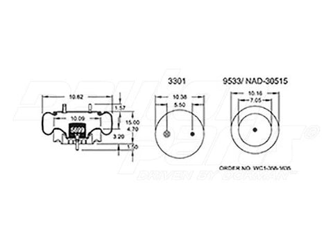 Dayton Parts 352-8617 Air Spring - Rolling Lobe