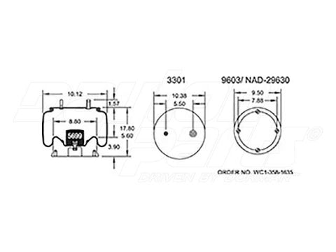 Dayton Parts 352-8723 Air Spring - Rolling Lobe