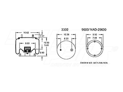 Dayton Parts 352-8735 Air Spring - Rolling Lobe