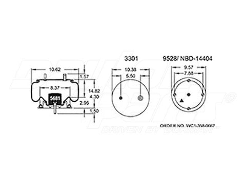 Dayton Parts 352-8738 Air Spring - Rolling Lobe