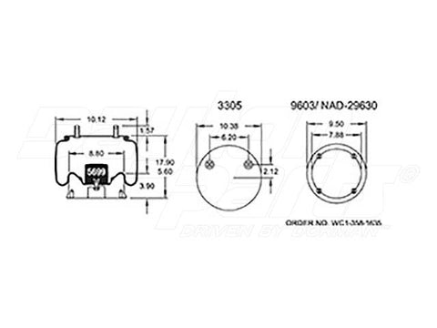 Dayton Parts 352-8782 Air Spring - Rolling Lobe