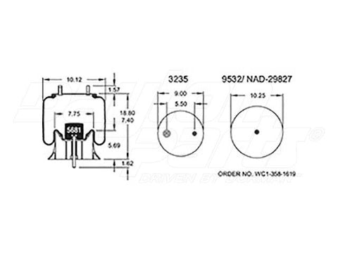 Dayton Parts 352-8803 Air Spring - Rolling Lobe