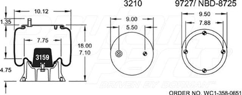 Dayton Parts 352-8805 Air Spring - Rolling Lobe